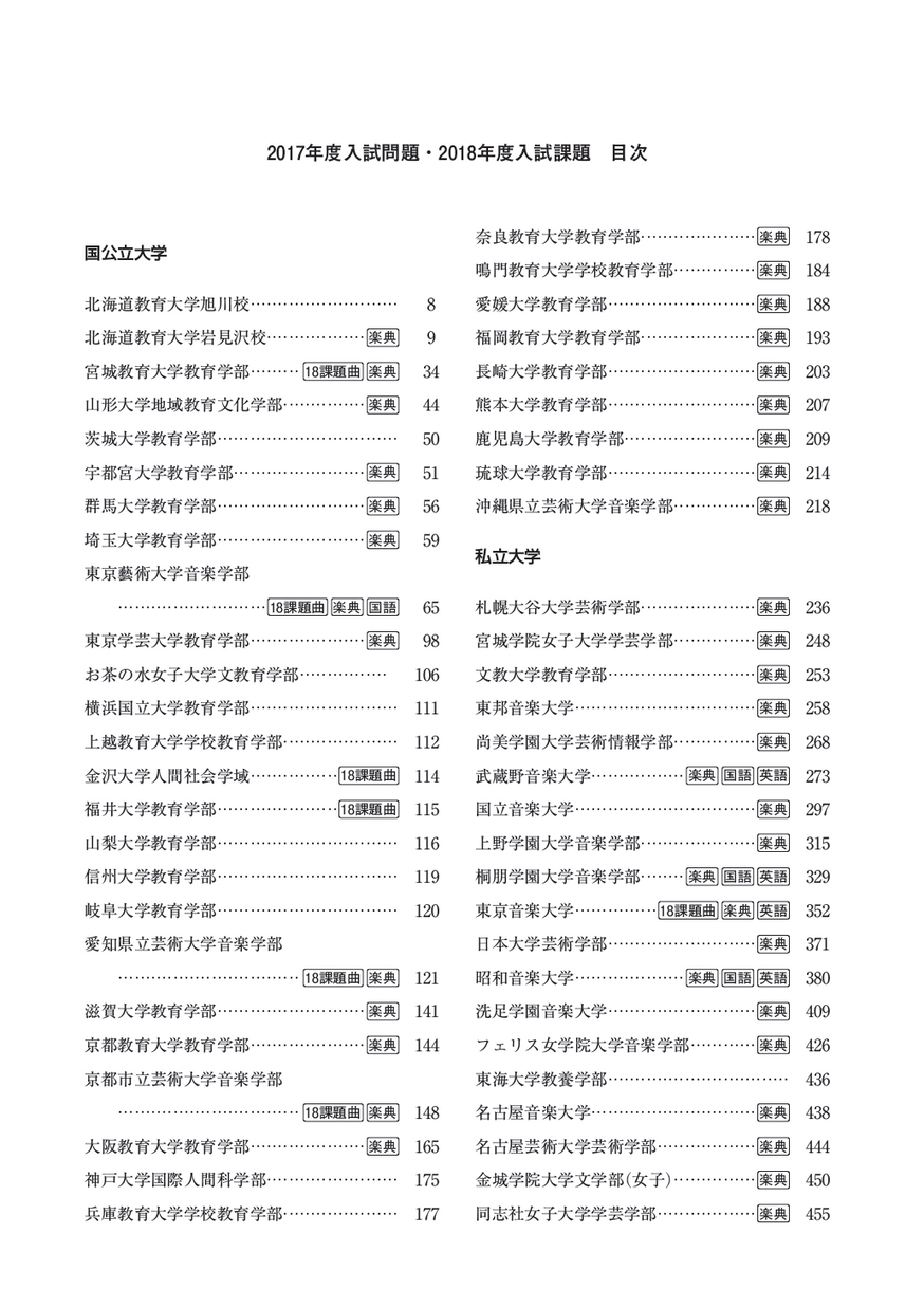 音楽大学 短大・高校 入試問題集 2015 音楽大学・短大・高校音楽科