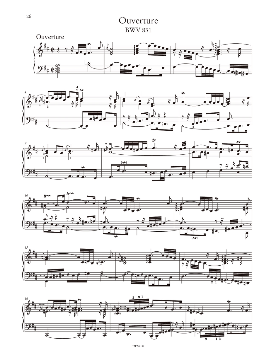 ウィーン原典版186 バッハ フランス風序曲 BWV831／831a